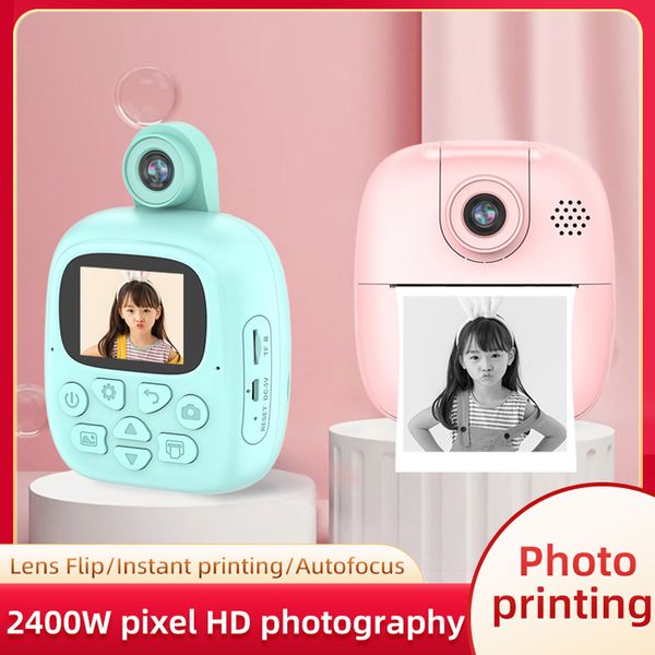 Детская камера с мгновенной печатью, цифровая видеокамера для селфи для малышей от 3 до 12 лет, для мальчиков и девочек, подарок на день рождения, Рождество, 1080P HD, 2,0-дюймовый экран, детская камера с печатью