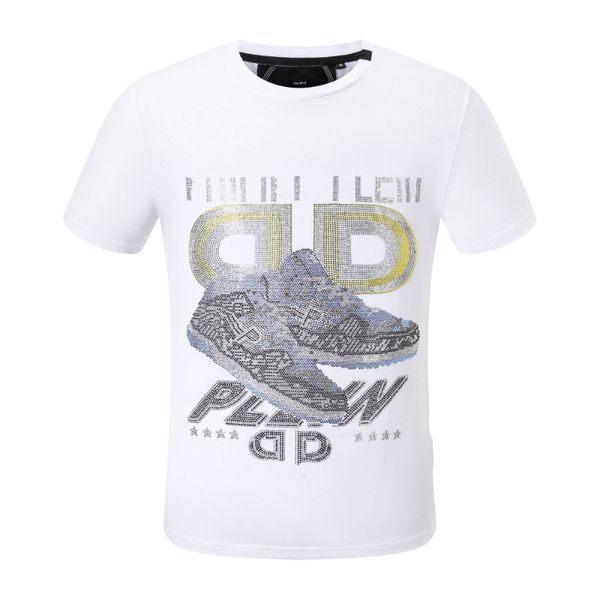 Hot Tiger Phillip Plain Men T Shirt Designer PP Crânio Diamante T-shirt Manga Curta Dollar Bear Marca Tee Crânios de Alta Qualidade T Shirt Tops P2133