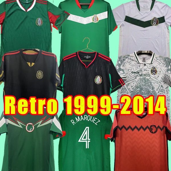 Retro Klasik Meksika Futbol Formaları Evde Futbol Gömlek 10 11 12 2006 Dünya Kupası 2011 2012 06 1999 99 2014 Borgetti Hernandez Campos Blanco H.Sanchez 14