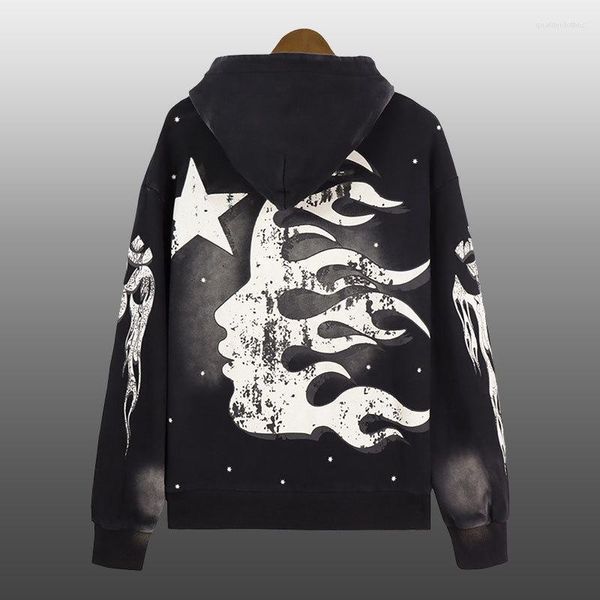 Hoodies masculinos vintage arte abstrata carta impressão respirável confortável macio masculino moletom com capuz sudaderas hombre solto moletom de manga comprida