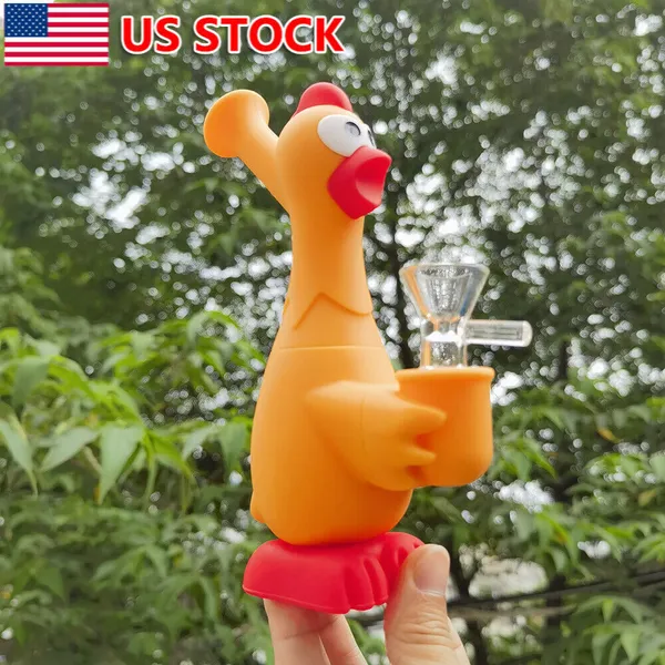 6,8 ZOLL Unzerbrechliche Bong Shisha Screaming Chicken Rauchen Wasserpfeife Bong + Schüssel