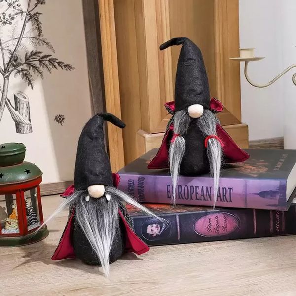 Halloween handgemachte Tomte Spielzeug schwedische Zwerge Ornamente mit Hexenmantel Hut Weihnachtspuppe Dekor für Zuhause sxjul19