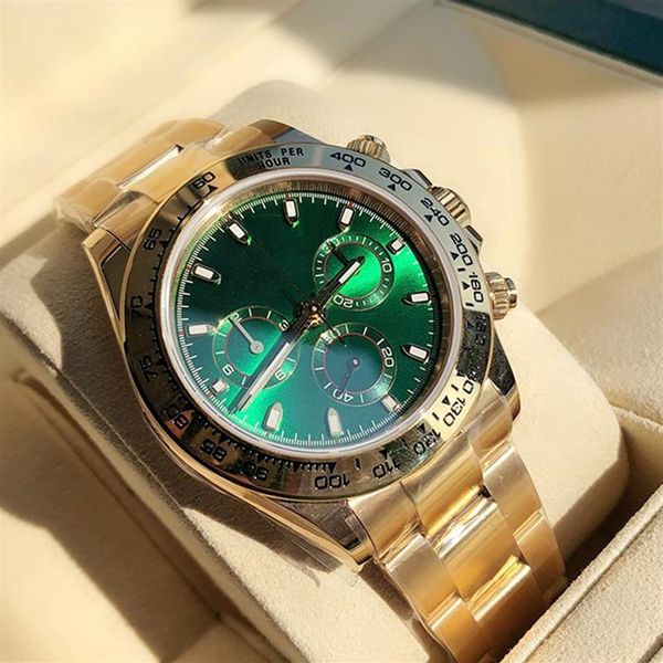 Relógio masculino clássico 40mm relógios mecânicos automáticos moldura de cerâmica incrustação de duas cores pulseira de aço inoxidável relógio masculino vivendo waterpro211f