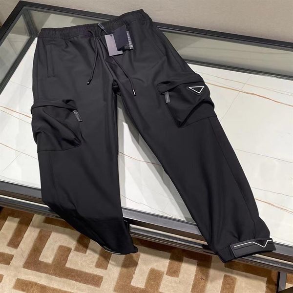 Pantaloni neri di lusso di nuova moda autunno e inverno - slip in seta di alta qualità comodo materiale di cotone formato USA multitasche da uomo de2635