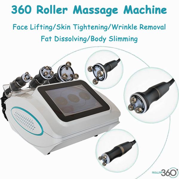 360 Silindir Masaj Makinesi RF Zayıflama Vücut Yağını Çözme LED Işık Radyo Frekansı Cilt Sıkma Spa Salon Kliniği için Kırışıklık Tedavisi