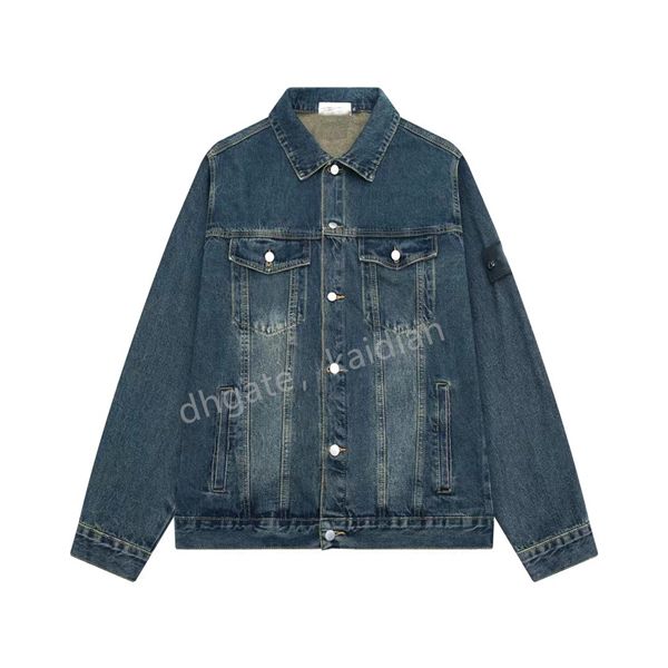 Denim-Kleidungsärmel, Mantel, Uniformjacke, einreihig, warme Schulterklappenjacken, Paare, Herren, Uni-Mäntel, Herren-Designerkleidung, übergroße Athleisure-Kleidung