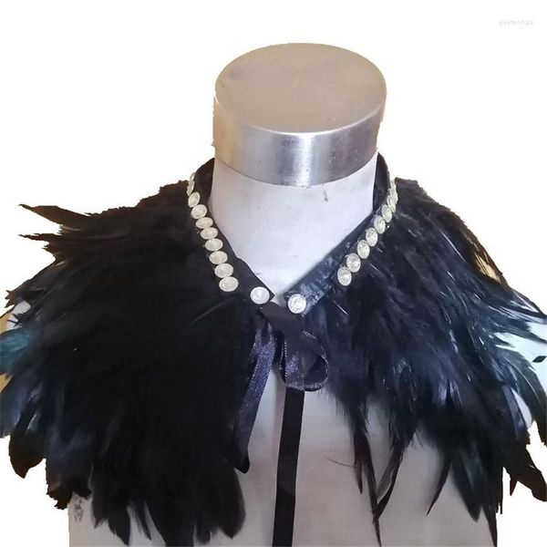 Broschen Luxus handgemachte coole Kunst Kristall schwarze Feder Brosche Pin Schmuck Kleidung Corsage für Frauen Männer Hochzeit Zubehör Geschenk Verkauf