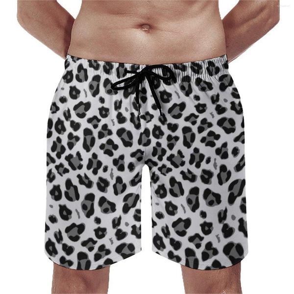 Pantaloncini da uomo Mountain Cheetah Bordo grigio Pelle di animale Pantaloni corti vintage Uomo Sport Surf Quick Dry Beach Trunks Regalo di compleanno