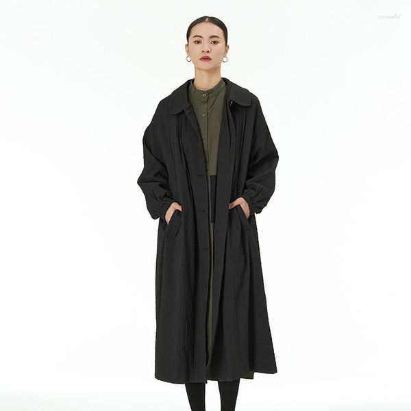 Casacos de trincheira femininos superaen estilo coreano vestido original 2023 outono inverno solto casaco casual