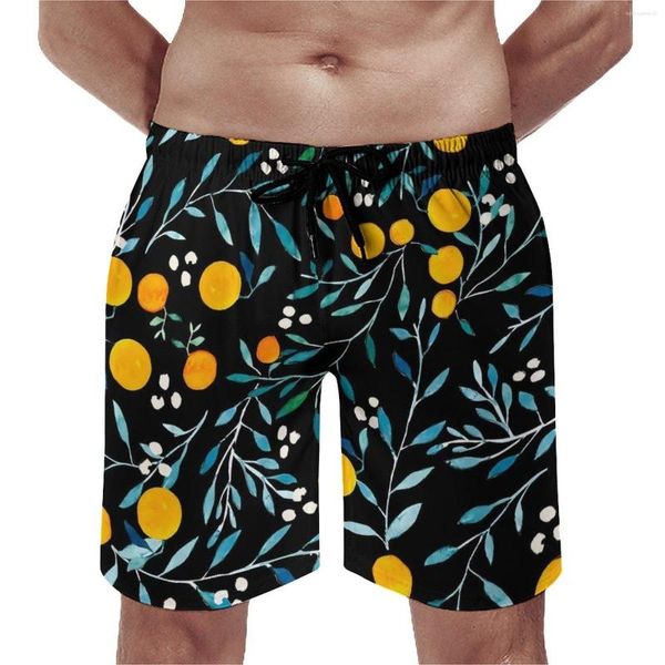 Pantaloncini da uomo Arance Board Summer Fruits Stampa Running Surf Pantaloni corti da uomo Bauli da spiaggia oversize dal design casual ad asciugatura rapida