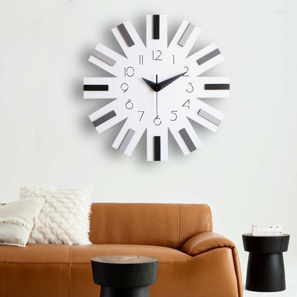 Relógios de parede Moderno Relógio de Quartzo Cozinha Silencioso Minimalista Criativo Elegante Banheiro Duvar Saati Itens de Decoração de Casa YY50WC