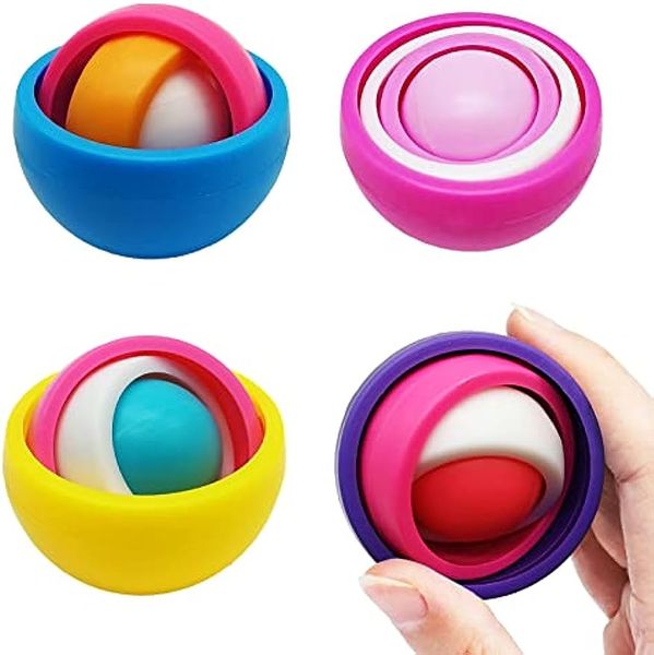 Fidget Sensory Toys Infinite Flip Funny Spinner 3D Ball Desk Toy para crianças Adultos Alívio de ansiedade Fingertip Gyro Festa de aniversário Favores Presentes Suprimentos de sala de aula Prêmios