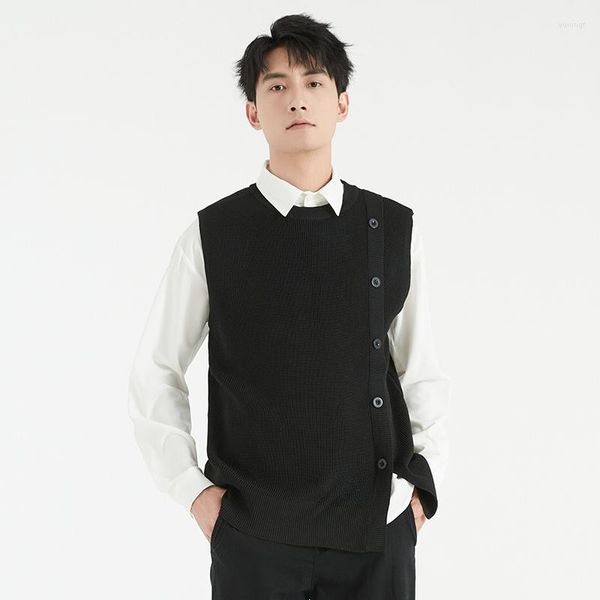 Suéter masculino moda coreana suéter para homens colete designer roupas malhas 2023 outono inverno pulôver roupas de malha negócios casual tops