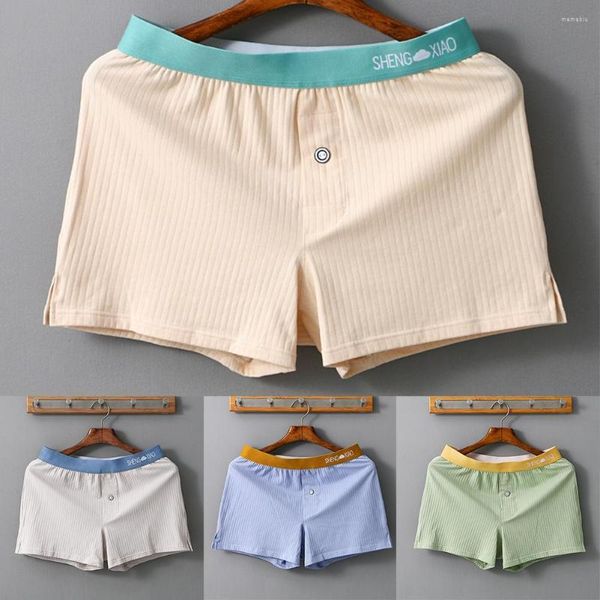 Mutande Boxer in cotone da uomo Intimo ampio delicato sulla pelle Alito morbido Costume da bagno casual Pantaloncini traspiranti estivi Abbigliamento per la casa