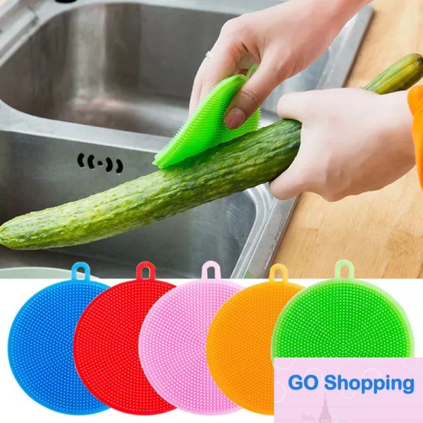 Оптовая продажа, силиконовые щетки для чистки чаши для посуды, многофункциональные 5 цветов, губка для мытья посуды, щетки для мытья посуды, кухонный инструмент для мытья посуды DBC