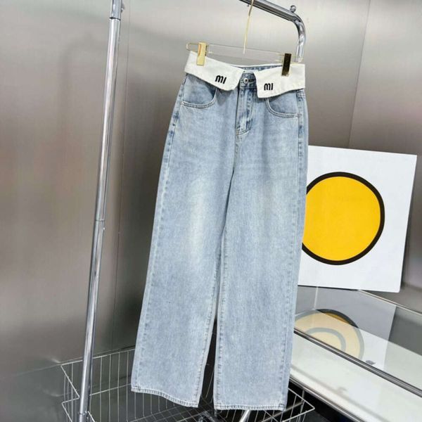 bestickte Jeans, Designer-Freizeithose, schlanke Hose mit weitem Bein, modische Hose, heiße Mädchen-Bündchen, gerade Leggings, Luxus-Damenjeans