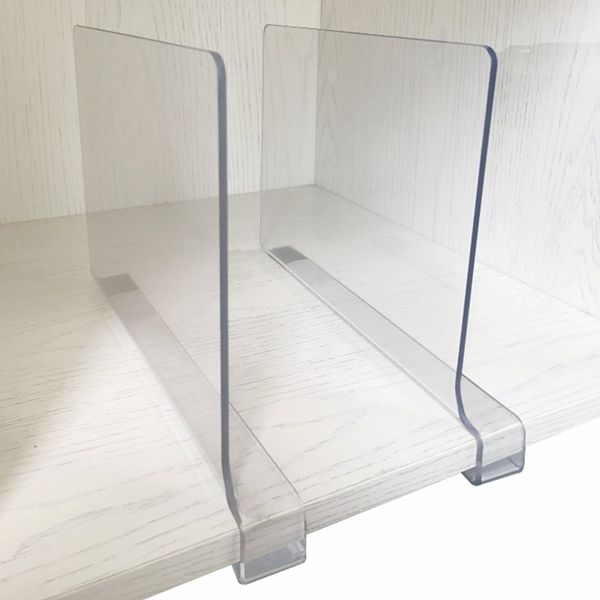 Aufbewahrungshalter Racks 1PC Transparentes Acryl Kleidungsteiler Tasche Schuhe Buch für 1 2 5cm Plank 230906