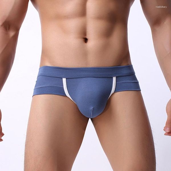 Underpants Mens Sexy Low Rise Troncos Cuecas Calcinha Curta Perna Micro Briefs Listrado Bulge Respirável Drop