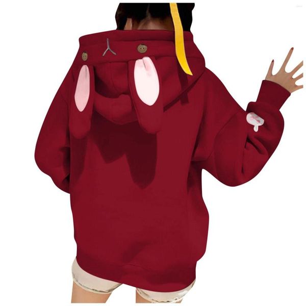 Frauen Hoodies 2023 Solide Sweatshirt Ohren Frauen Zpullover Sweatshirts Harajuku Langarm Mantel Nette Mädchen Warme Outfits S-2xl