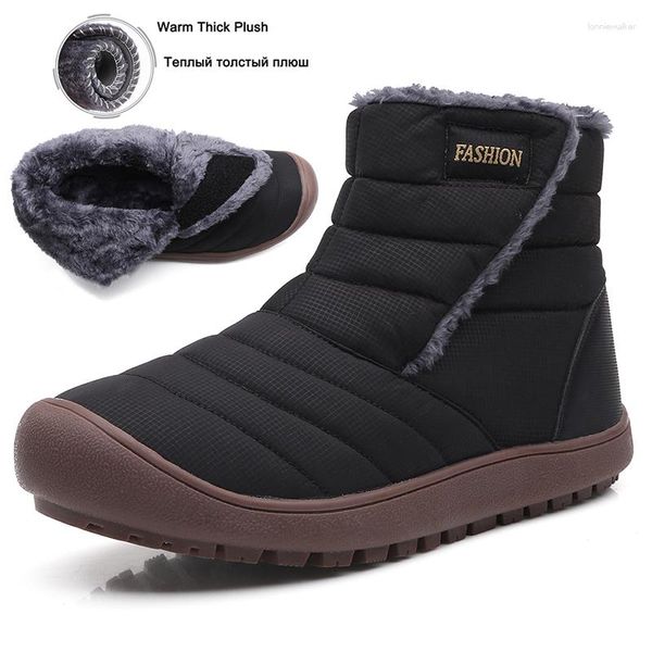 Stivali invernali da uomo neve spessa peluche caldo caviglia paio scarpe outdoor tendenza sport gomma impermeabile taglie forti