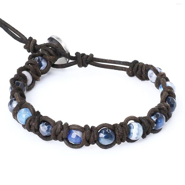 Braccialetti con ciondoli KELITCH Bracciale avvolgente in pelle da donna Bracciale con perline fatto a mano da uomo Bracciale intrecciato Ragazze Amicizia Gioielli Regali all'ingrosso