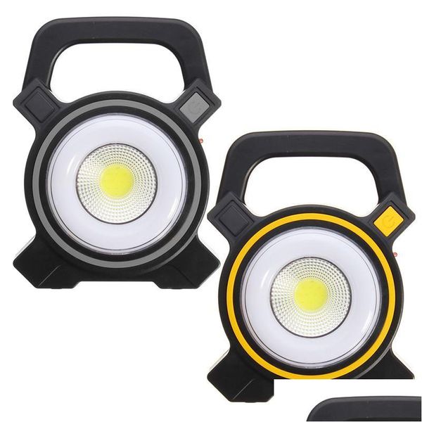 Lâmpadas de luz de rua solar luzes alimentadas usb portátil 30w led holofote lanternas cob recarregável inundação ao ar livre lâmpada de ponto de trabalho 2400l dh6c5