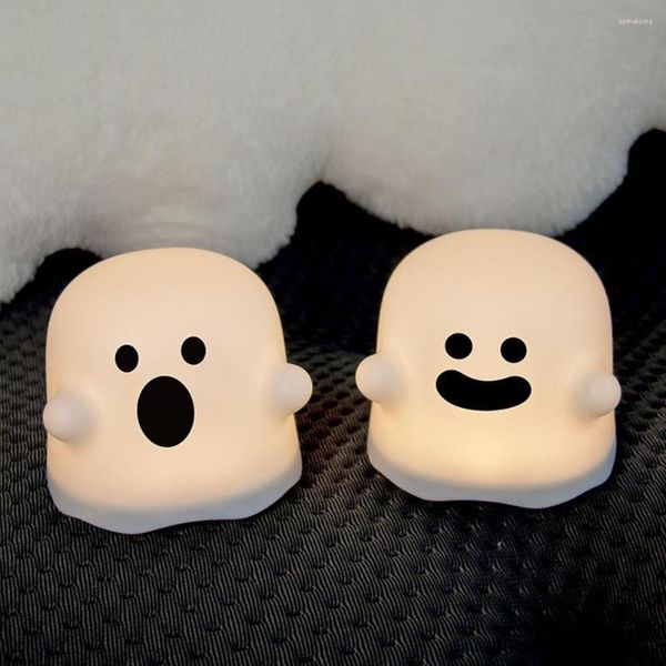 Party Dekoration Halloween Geist LED Nachtlicht Touch Sensor Warm Timer USB Aufladbare Nachttischlampe Für Kinder Baby Spielzeug Geschenk