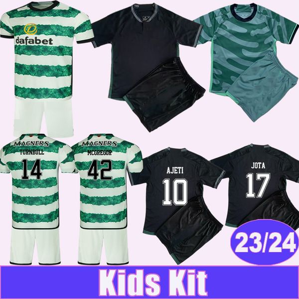 2023 24 McGREGOR JOTA Kids Kit Futebol Jerseys TURNBULL FORREST AJETI JOHNSTON Home Away 3º Terno Infantil Camisas de Futebol Uniformes