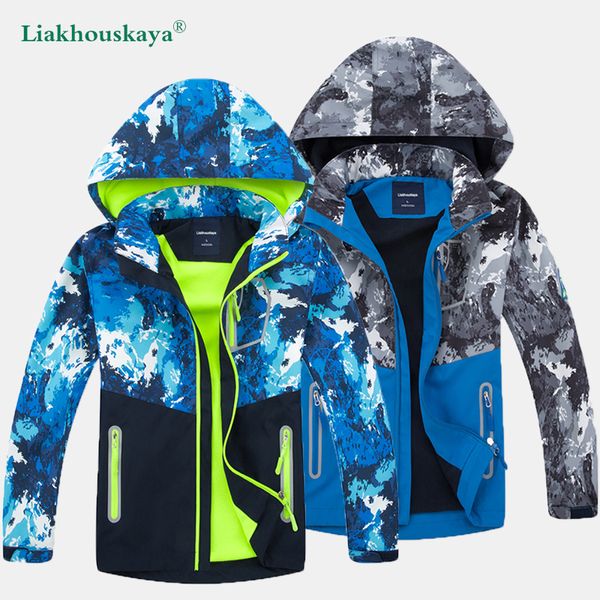 Giacche Giacche di marca per bambini Capispalla Cappotti Primavera Autunno Impermeabile antivento in pile con cappuccio Abbigliamento sportivo per bambini per ragazzi 230905