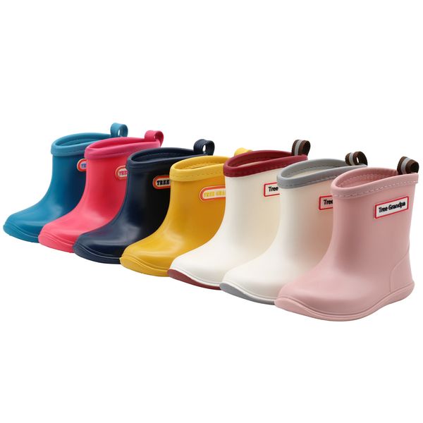 Stiefel Kinder Regenstiefel Mädchen Jungen Regenstiefel PVC wasserdichte Wasserschuhe mit mittlerer Kälte Weiche Gummi Anti-Rutschen-Kinder Kleinkind Regenschuhe 230905