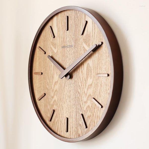 Orologi da parete Bagno Cucina Legno Soggiorno Estetica moderna Orologio da ufficio vintage Orologio silenzioso Decorazione murale