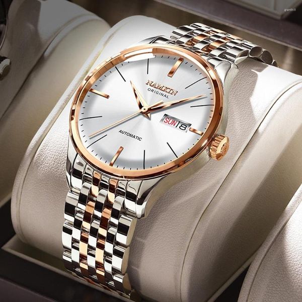 Relógios de pulso Luxo Relógio Automático Negócios Auto Winding Mens Moda 41mm Mecânico NH36 Movimento Relógios Namkin 2023