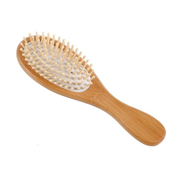 Atacado escova de bambu natural cuidados saudáveis massagem pente de cabelo anti estático airbag escova de cabelo ferramenta de estilo de cabelo sn865