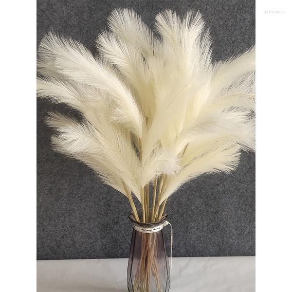 Flores decorativas 1Pc 24 polegadas Grama de pampas artificial Boho Decoração de quarto Cachos para casa cozinha festa de casamento