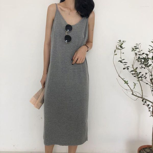 Damen-Nachtwäsche, geteilter Pyjama, Damen-Nachthemd, koreanischer Stil, V-Ausschnitt, Nachtkleid, Sommerschlaf-Nachtwäsche, Spaghettiträger, lässige Heimkleidung