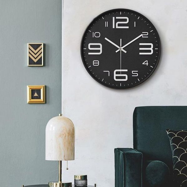 Relógios de parede minimalista moderno montado relógio criativo mudo quarto sala de estar decoração item doméstico