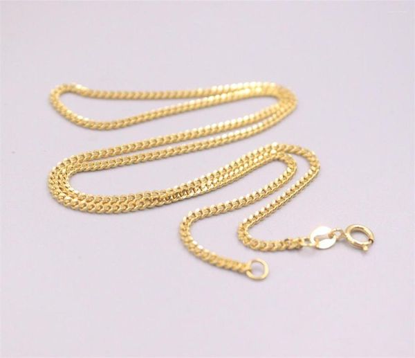 Цепочки AU750 Pure 18k желтого золотого цепочки мужчины женщины обуздали ожерелье в канал 7,1-7,3 г 18 