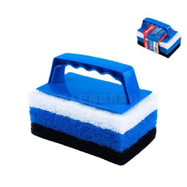 Spazzole per pulizia Maniglie blu Mti-Funzione Spazzola in spugna Cucina Bagno Maniglia in plastica Fondo vasca da bagno Consegna a goccia Giardino domestico Dhqod