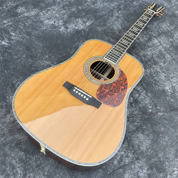 41 polegadas Sólido Cedro D Estilo Guitarra Acústica Abalone Inlays Ebony Fingerboard Rosewood Body Guitars