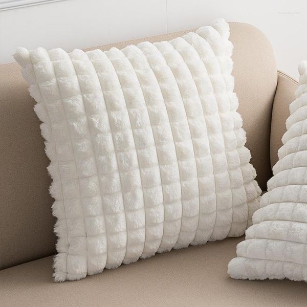 Cuscino in pelliccia accogliente copertura 30x50 cm 45x45 cm modello design decorativo per divano soggiorno decorazioni per la casa federa morbida