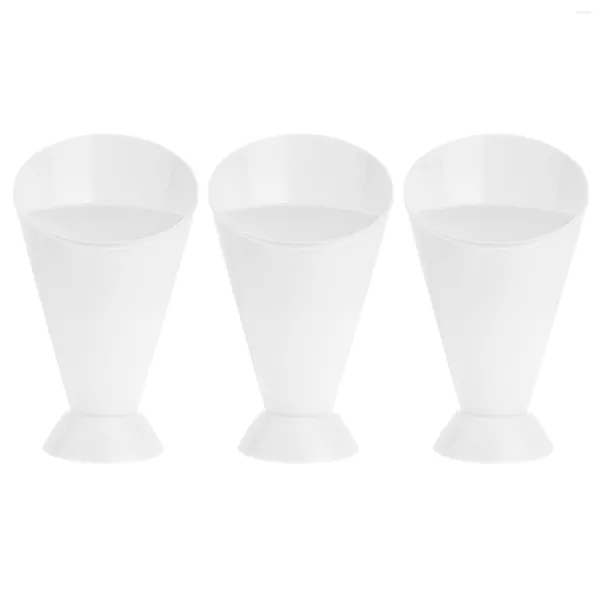 Ensembles de vaisselle 3pcs Chips Français Fry Cône Trempage Tasses Bols Titulaire Pour Restaurant À La Maison El (Blanc)