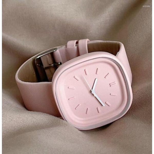 Orologi da polso Sdotter Orologio quadrato alla moda da donna Orologi sportivi casual Cinturino in pelle al quarzo Laides Ragazze Relogio Femini