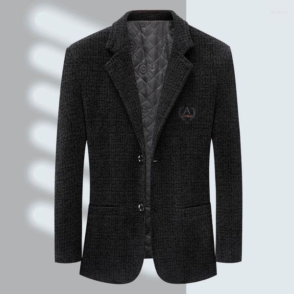 Herrenanzüge Chenille-Anzug Herrenmode Hübscher Trend Herbst und Winter Smart Casual Acetat Regelmäßiger Einreiher-Blazer Hombre