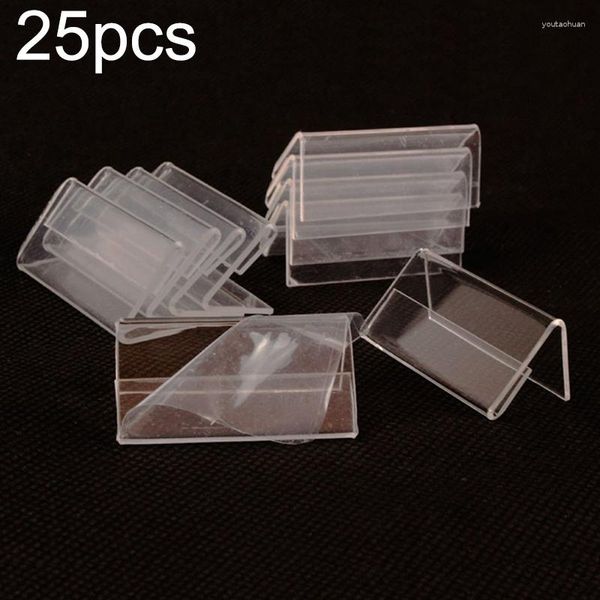 Quadros 25 pcs Transparente Preço Tag Stand Exibição Prateleira Etiqueta Quadro Cartão Escritório Business Desktop Titular