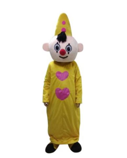 Chapéu amarelo menino mascote traje bumba trajes da mascote dos desenhos animados fantasia vestido traje halloween purim festa