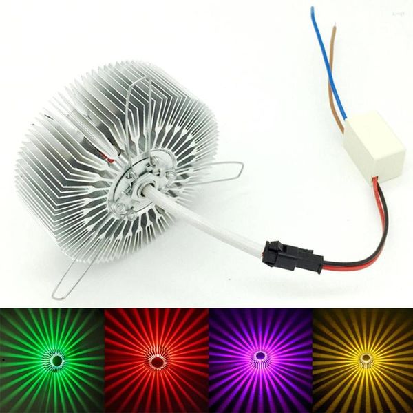 Wall Lamp 1W 3W LED Light Sunflower Projection Rays AC85-265V Corridor Warm White/ Blue/ Red/ Green/ Purple/ Yellow