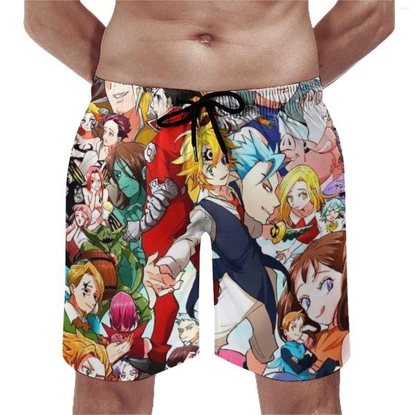 Herren-Shorts, The Seven Deadly Sins Board, Sommer, Anime, Sport, Fitness, Strand, Männer, schnell trocknend, lässig, große Badehose