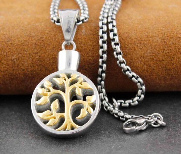 Collane con ciondolo Albero della vita Collana celtica in acciaio inossidabile color oro e argento