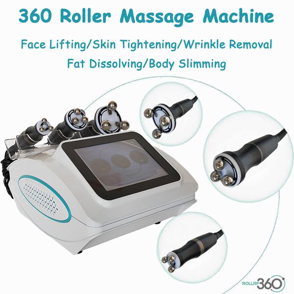 360 graden rotatie RF-huidverstrakking Anti-cellulitismachine Radiofrequentie Vetverwijdering Dubbele kinverkleiner Rood / groen / blauw LED-lichttherapieapparaat