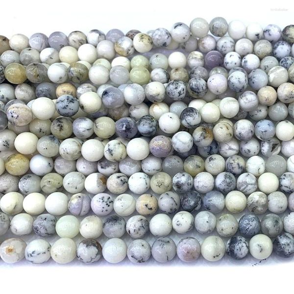 Veemake – pierres précieuses en vrac, opale blanche, cristal naturel, collier, Bracelets, boucles d'oreilles, pendentifs, perles rondes pour la fabrication de bijoux, 07333